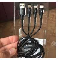 Cable De Cargador RÃ¡pido Tipo C +iPhone + Micro Us - Valdivia