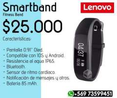 Smartband Lenovo Fitness Band Negro - Valdivia